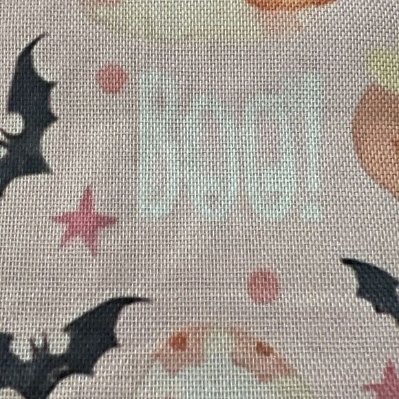 Jack-O-Lantern Spooky Ghosts Pumpkin Bat Halloween Table Runner Pink 13”x48” - Picture 4 of 5